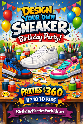 Design Your Own Sneaker Birthday Party – Montreal Mobile Creative Workshop
