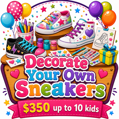 Design Your Own Sneaker Birthday Party – Montreal Mobile Creative Workshop