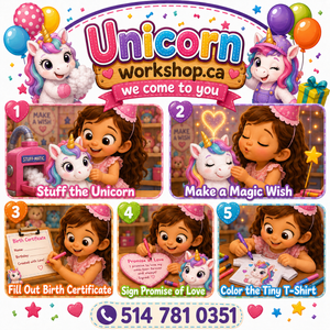 Stuff Your Own Unicorn Birthday Party – Montreal Mobile Plush Workshop